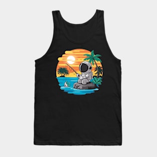 Astronaut fishing Tank Top